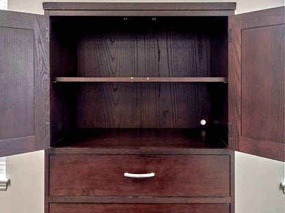 Ethan Allen Door Chest with Drawers in Espresso Finish Oak