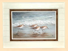 Textured Print 'Beach Buddies'i in  Shiplap Style  Frame