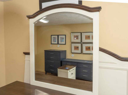 Ashley Furniture Cream Finish 7 Drawer  Dresser with Arch Mirror