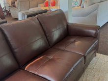 "Brayna' Classic Brown Leather 3 Attached Cushion Sofa