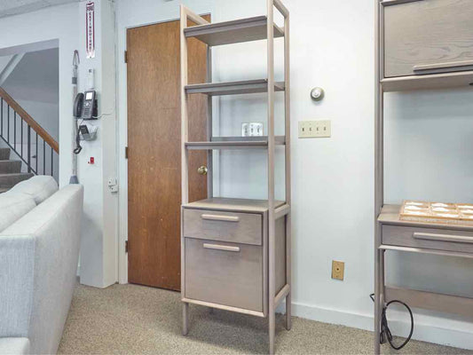 Crate & Barrel 'Tate' Bookcase W/ File Cabinet in 'Stone'