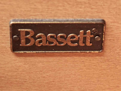 Pair of Bassett 3 Drawer Nightstand in Dark Stain Finish