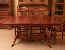 LeMieur Cherry Double Pedestal  Table & (6) Chair Set in Russet Finish