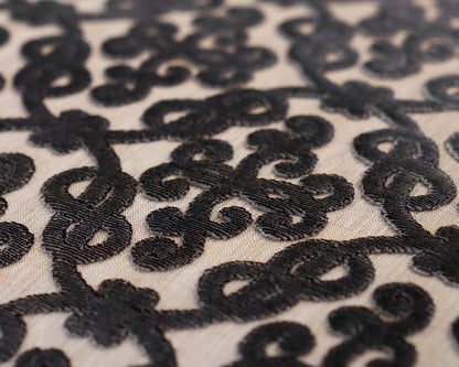 Chaises Lounge in Cut Velvet Scroll Pattern