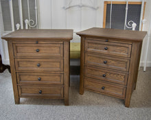Pair of Pottery Barn Hudson Nightstands in Hewn Oak Finish