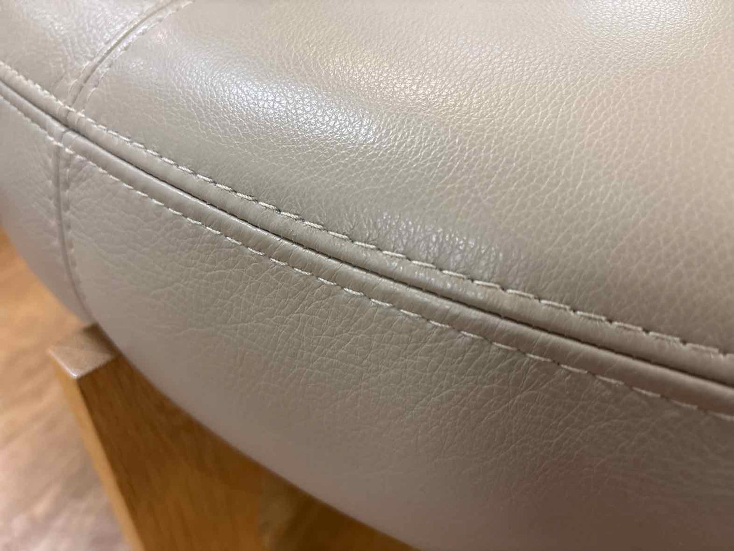 Circle Furniture Leather Ottoman w/ Oak Base