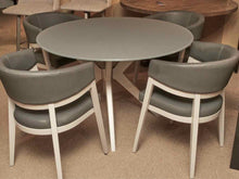 Canadel  Round Frosted Glass Top Metal Legs Table &  4 Chair Set