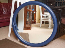 Round Mirror in Indigo Blue Finish