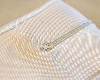 Roll-arm 3-Pc Skirted Sectional in Natural Sailcloth