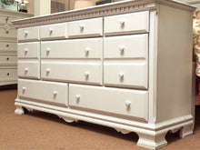 Arctic White Finish Distressed 8 Drawer Dresser