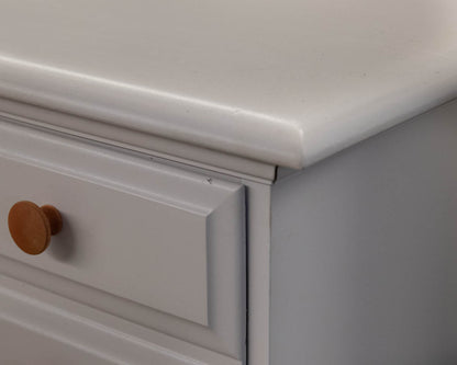 Lloyd's Double Dresser in White with Natural Wood Finish Pulls