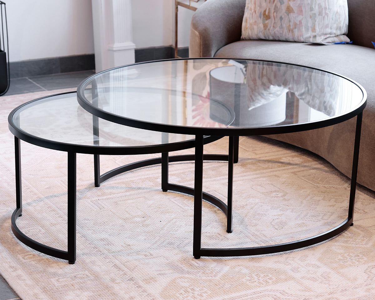 Uttermost 'Corrine' Round Glass Top Nesting Cocktail Tables