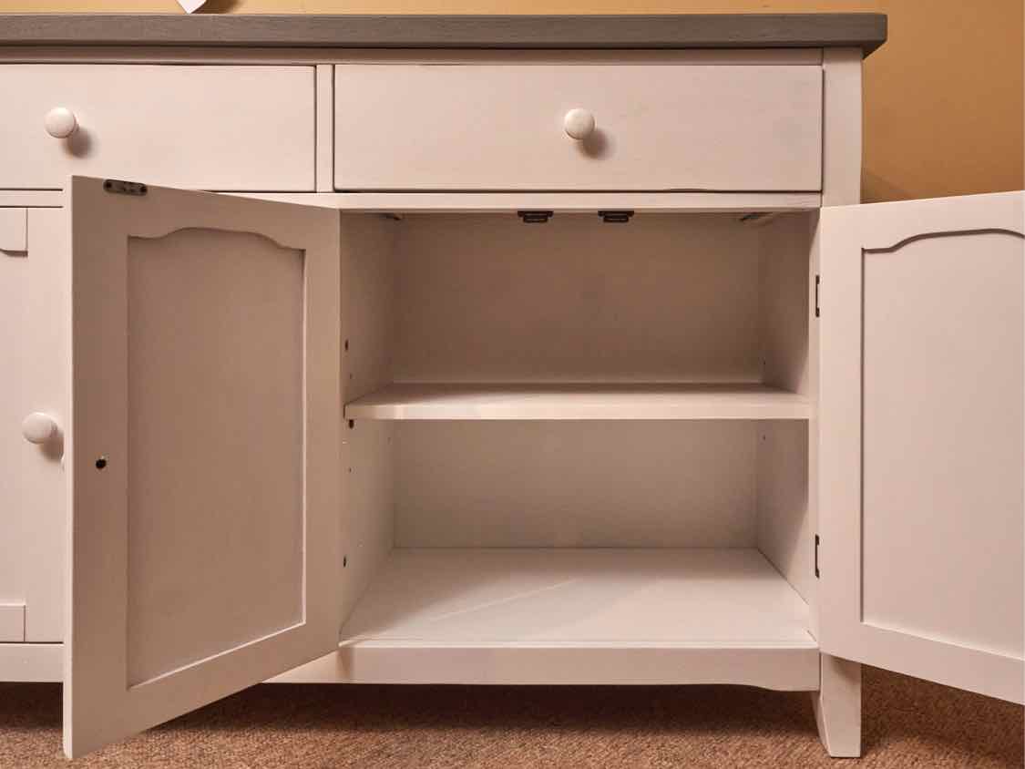 White Finish 4 Door Sideboard