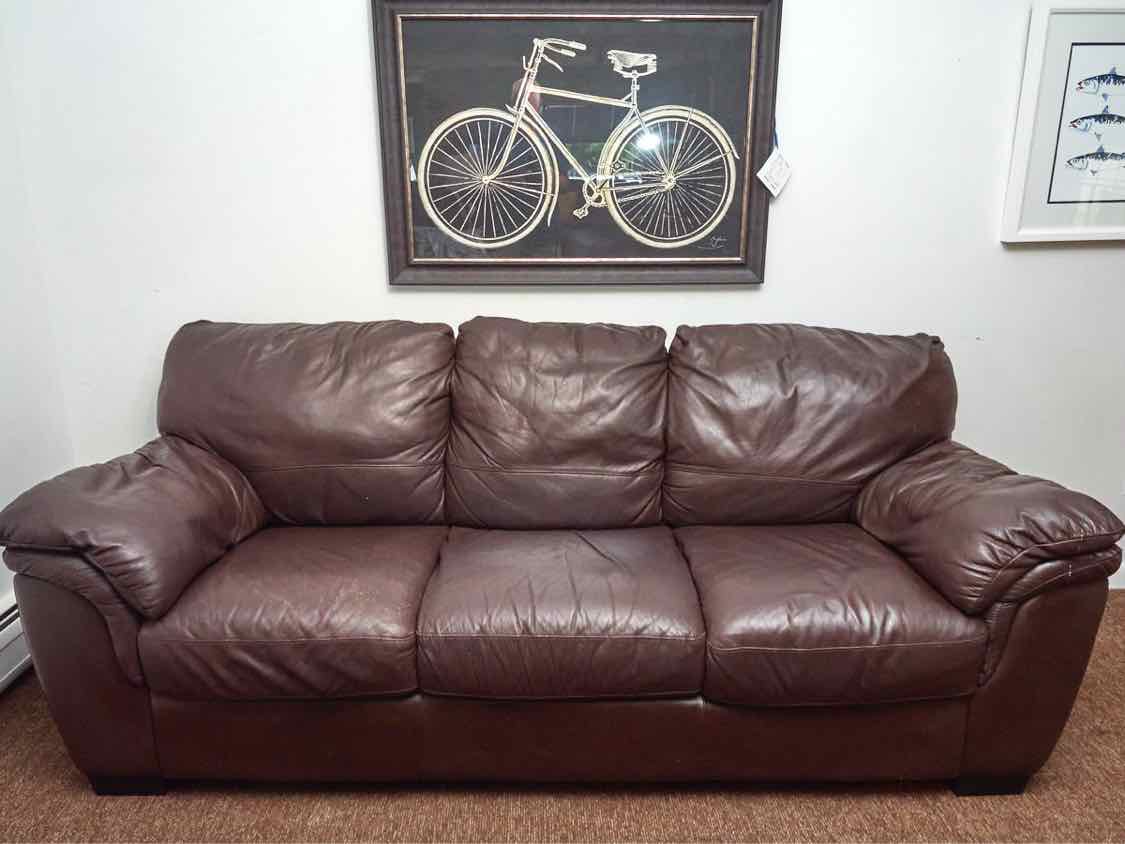 Italsofa Brown Bonded  Leather Sofa