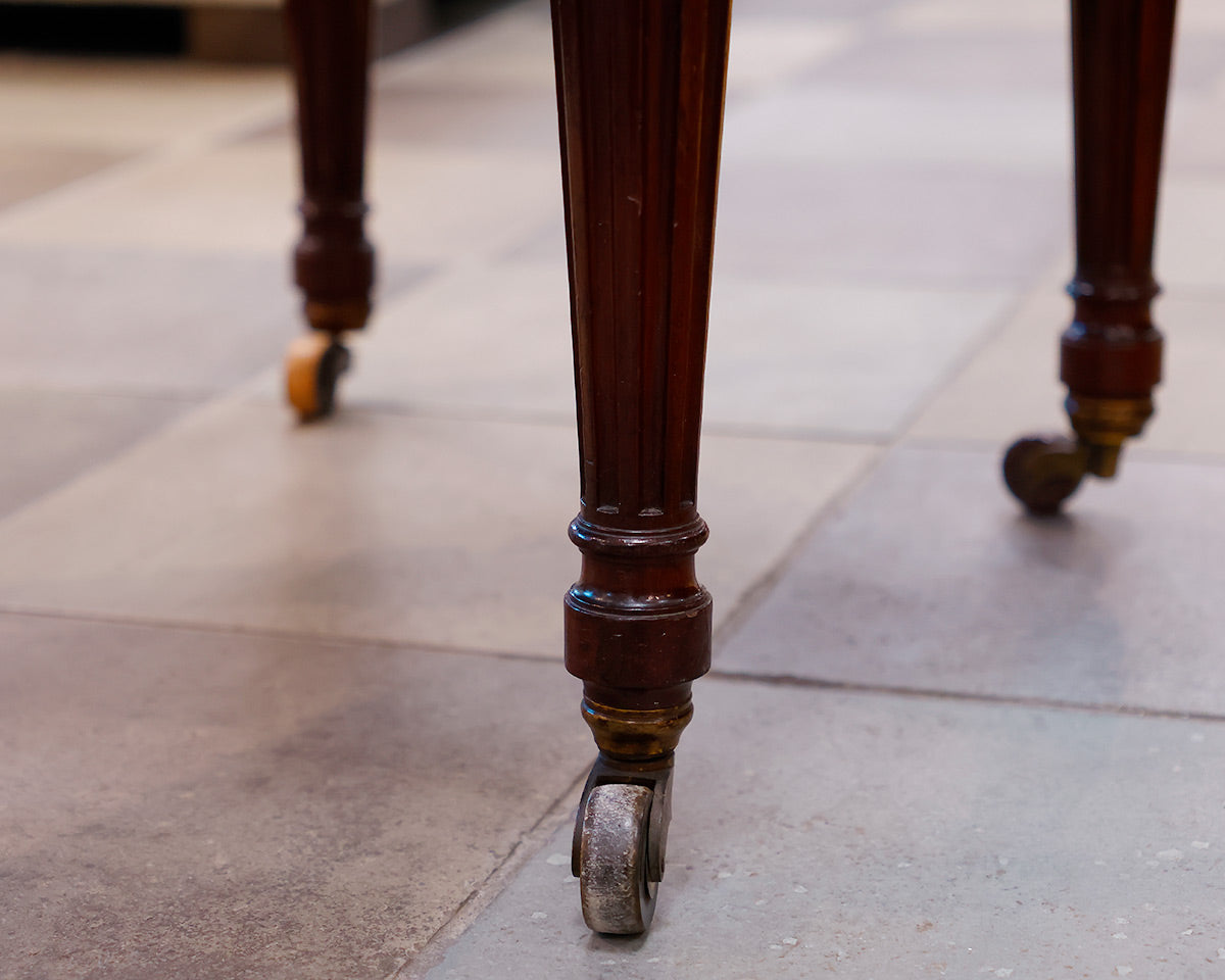 Set of 12 Custom Maison Grohe Upholstered Mahogany Dining Chairs on Casters