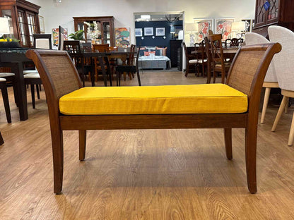 Pier I Imports Mahogany & rattan Bench