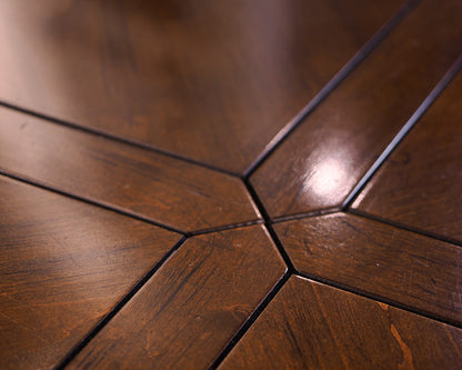 Lorts Parquet Dining Table on Iron Base