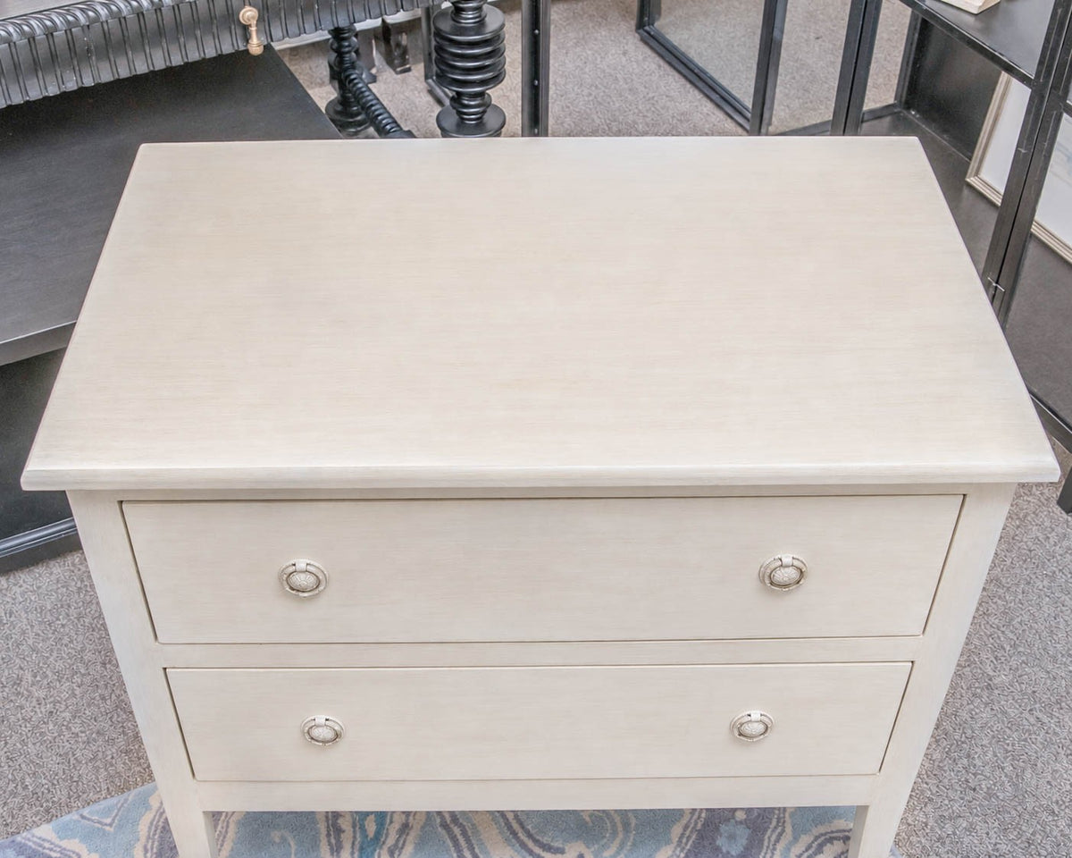 Pair of 2-Drawer Bedside Chests in Hand Painted Cream Finish