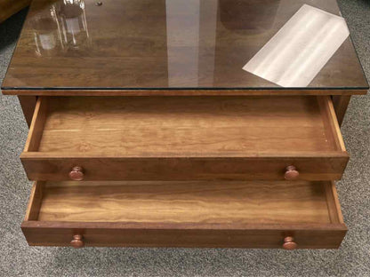 Cherry Map Cocktail Table with 4 Drawers
