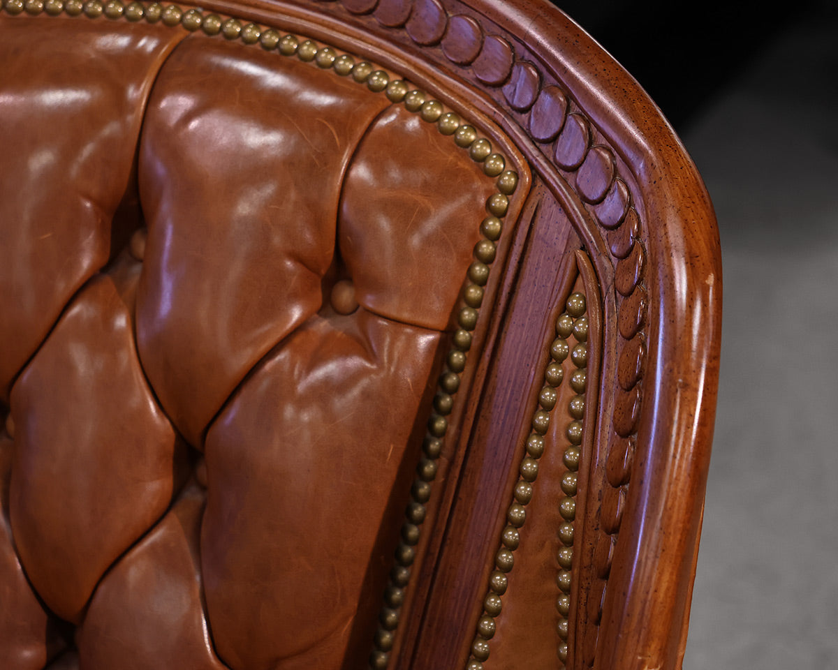 Hancock and Moorer Leather Desk Chair on Casters