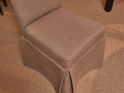 Set Of 4 'Magnetic Grey' Linen & Cotton Slipper Chairs Dining Chairs