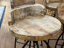 Set of 4 Rustic Wood Studio McGee Bar Stools