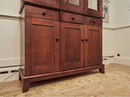 Boston Interiors Cherry 3 Glass Door  3 Drawers 3 Cabinet Doors  Hutch