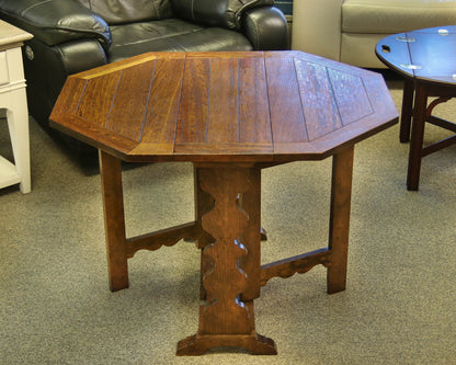 Baker Quartersawn Oak Drop Leaf Side Table