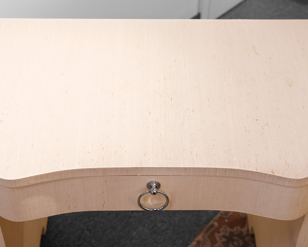 Natural Grasscloth 7-Drawer Desk