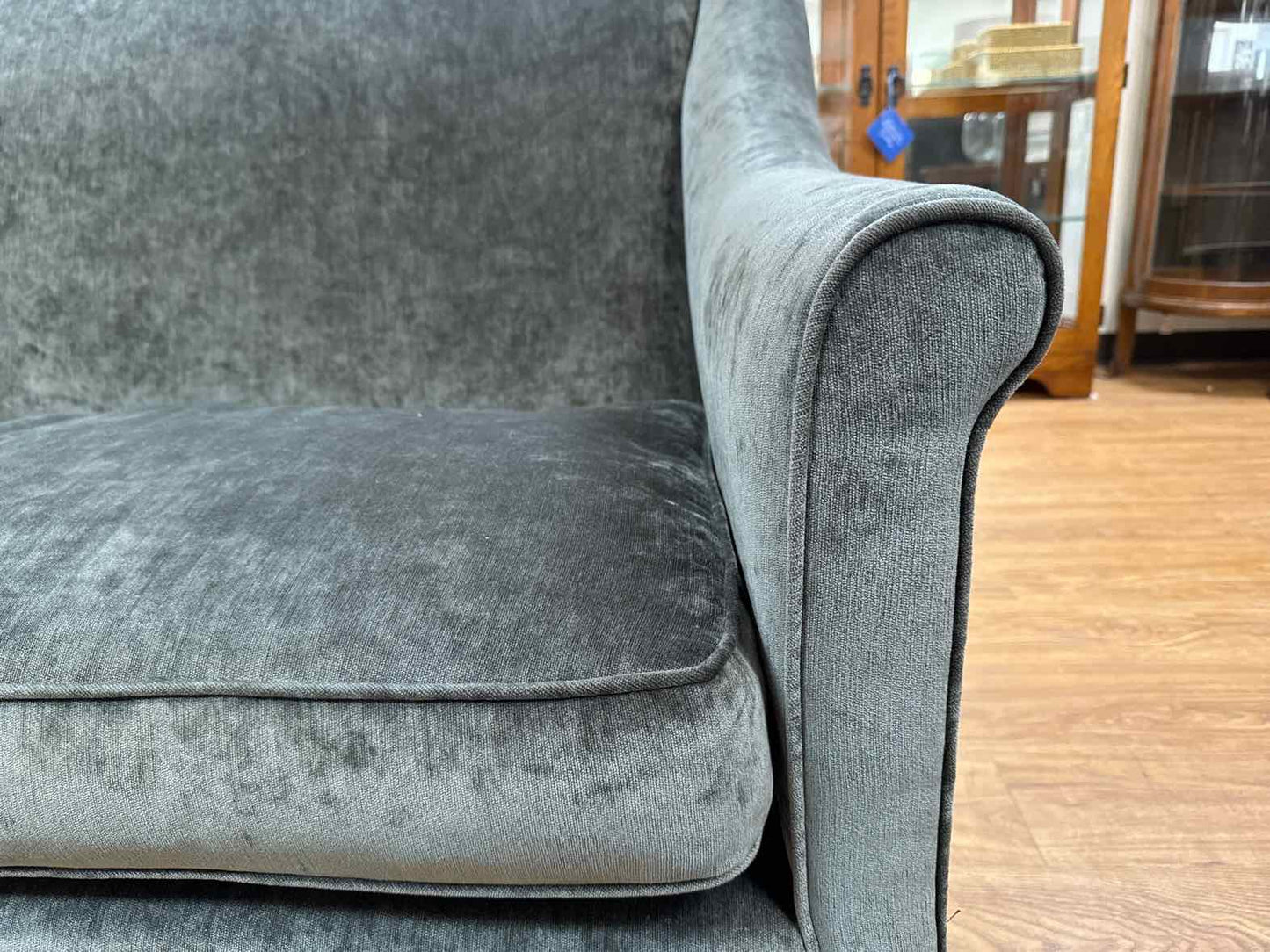 Gray Velvet Loveseat