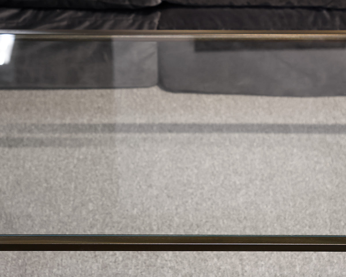 Glass Top Metal Base Cocktail Table