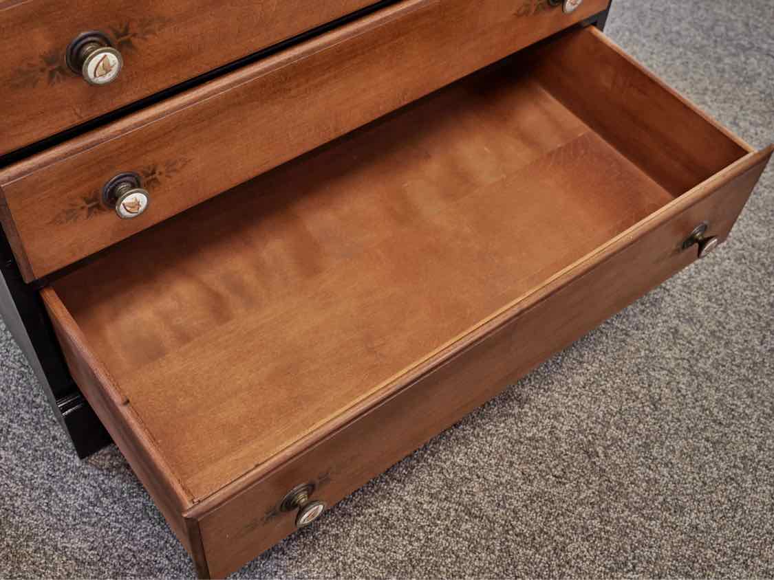 Hitchcock  Maple & Black 4 Drawer  Bachelor's Chest