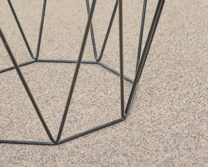 Roche Bobois 'Precious ' Glass Top Octagon Side Table with Black Wire Base