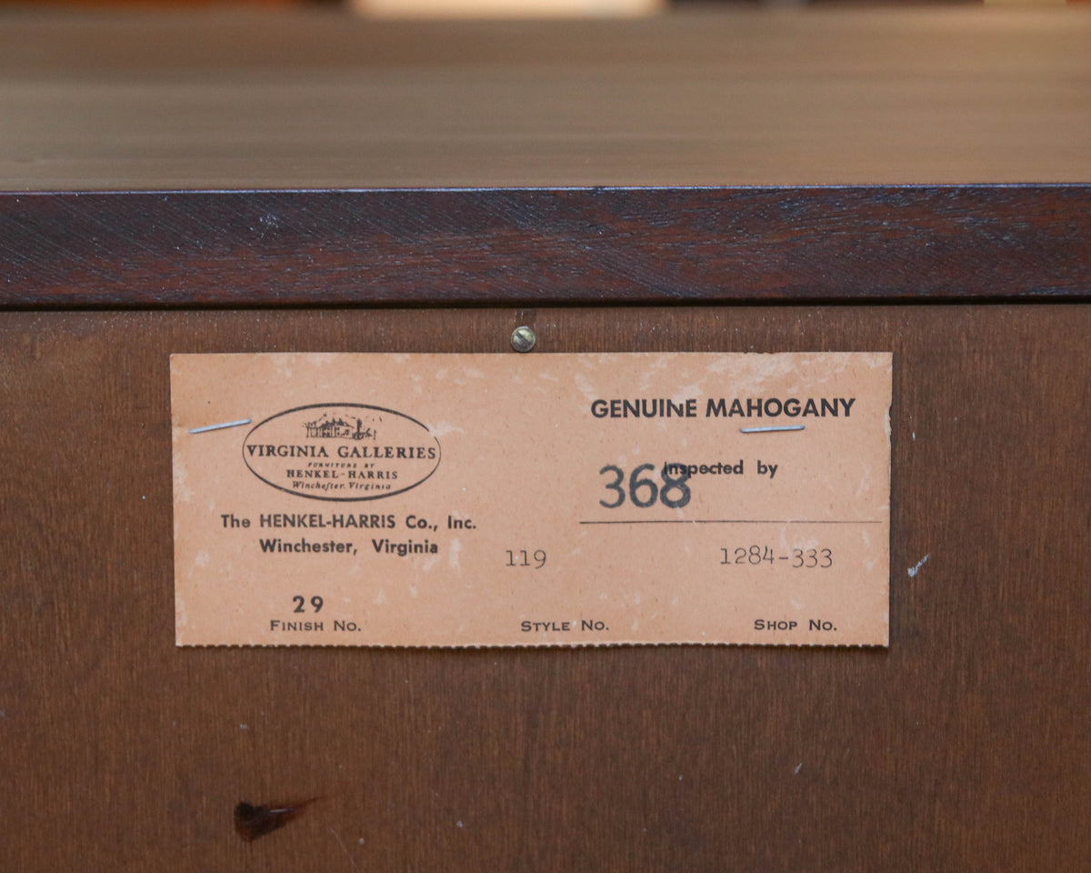 Henkel Harris Chippendale-style Chest-on-Chest in Mahogany with Brass Pulls