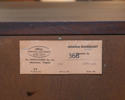 Henkel Harris Chippendale-style Chest-on-Chest in Mahogany with Brass Pulls