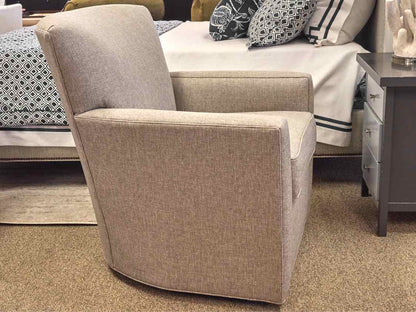 Pair of Ethan Allen 'Turner' Swivel Chairs in Light Gray