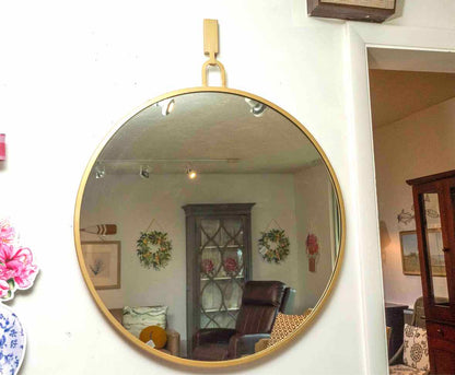 Wall Mount Gold Finish Round Mirror