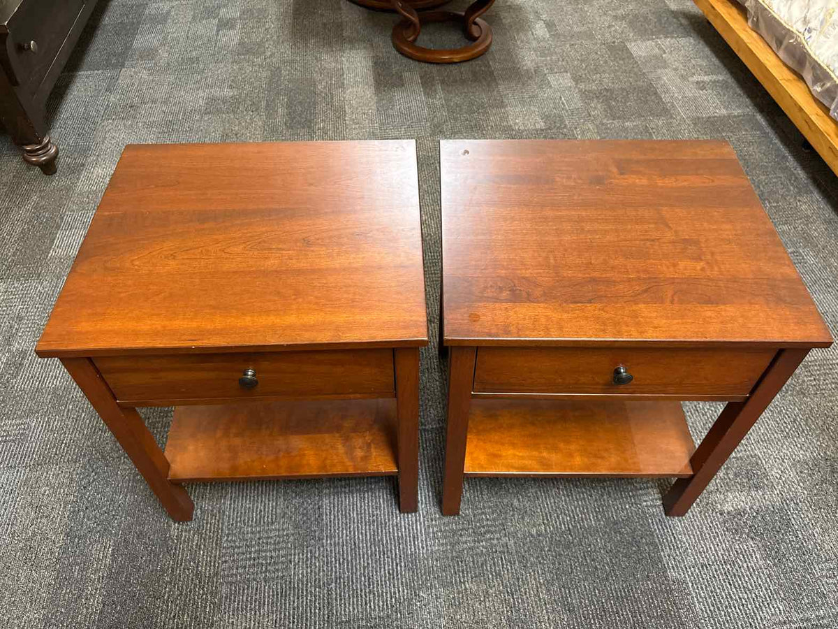 Boston Interiors Pair of Cherry  Nightstands