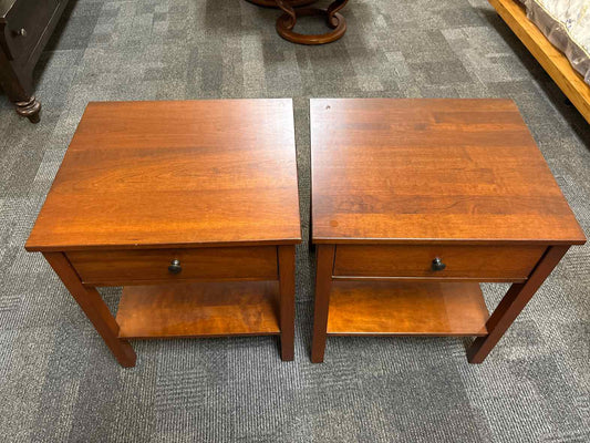 Boston Interiors Pair of Cherry  Nightstands