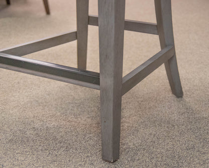 Bernhardt  Set of 4 Counter Stools In Light Gray Pebbled Suede