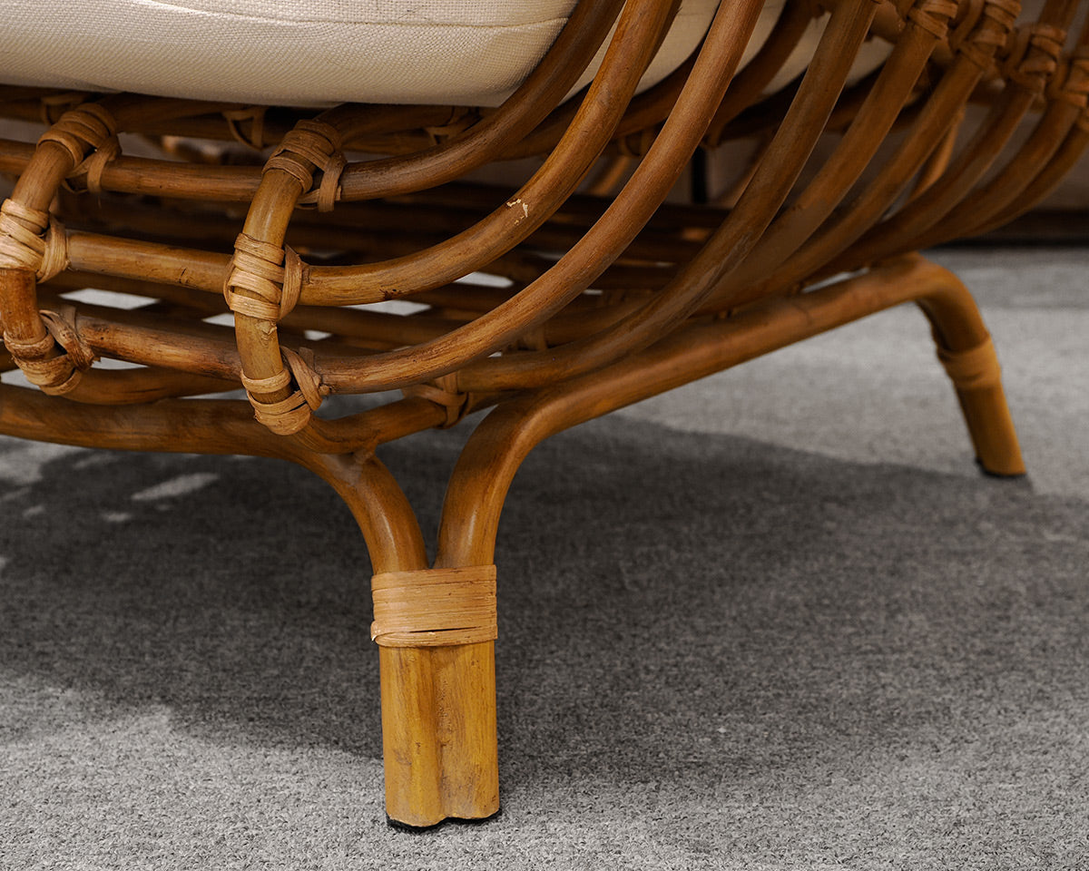 Pair of West Elm 'Savannah' Rattan Chairs