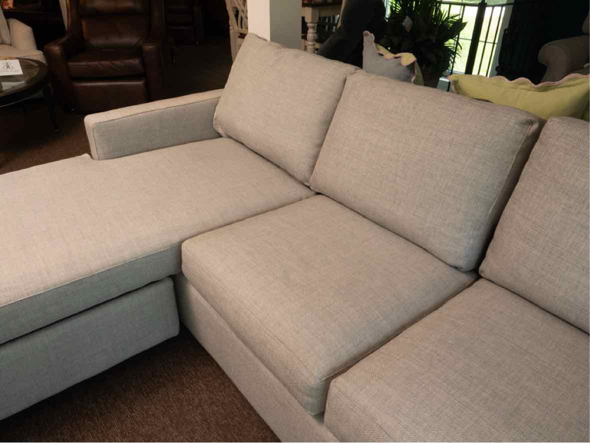 Crate & Barrel  'Silver Pewter' Wool Blend Upholstry Reversible Chaise Sectional