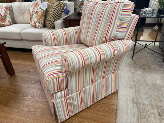Bright Multicolor Stripe Swivel Glider
