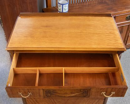 Satin Wood 4 Drawer Chest with Garland Detail