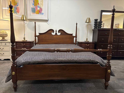 Ethan Allen Cherry Four Post Queen Bed