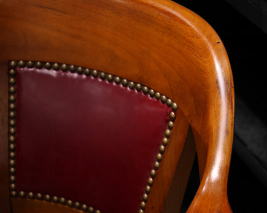 Set of 2 Red Leather Office Chairs