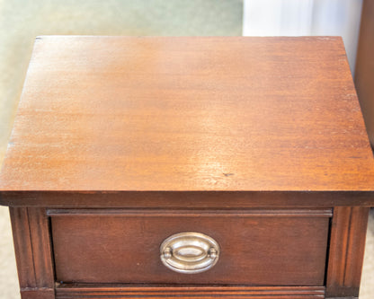 Solid Mahogany Bowfront One Drawer Nightstand