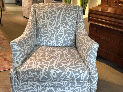 Sam Moore'Aviva'  Origami Branch  Platinum& Beige Accent Upholstery Arm Chair