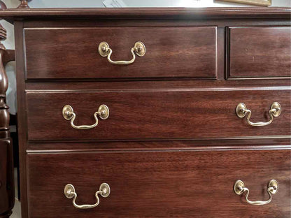 Henkel Harris 9-Drawer Dresser in Solid Mahogany with Brass Pulls
