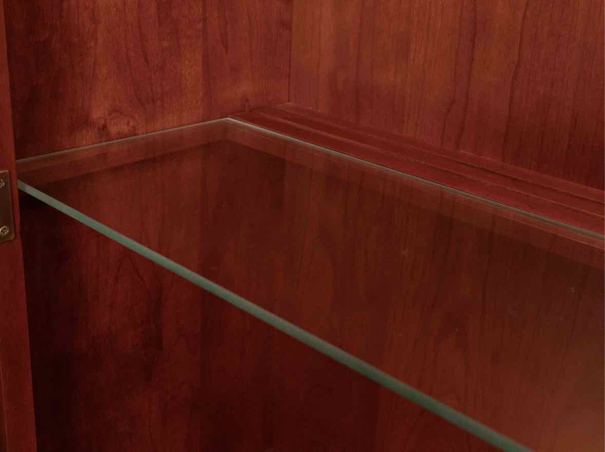 Le Mieur Cherry  2 Glass Pane Door Hutch in Russet Finish